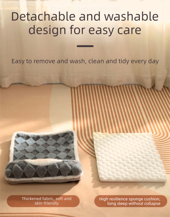 Thickened Soft Pet Bed Mat L Size Light Green Comfortable Large Dog Sleeping Pad Washable Cushion for Big Dogs and Cats All Season Use