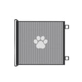 Retractable Pet Safety Gate 110x78cm Paw Print Mesh Dog Barrier No Drill Retracting Fence for Stairs and Doorways