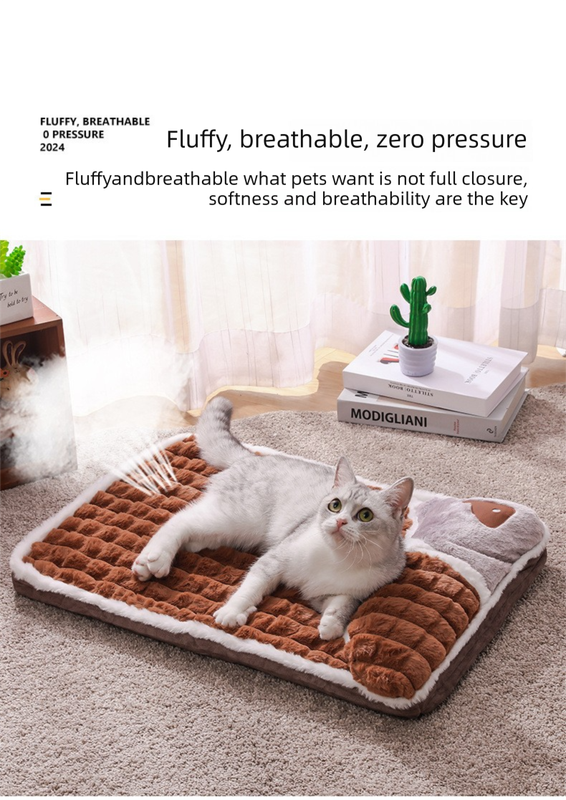 Thickened Pet Sofa Bed XXL Size 100x70cm Grey Dog Mat with Integrated Pillow Soft Washable Sleeping Pad for Dogs and Cats All Season Comfort