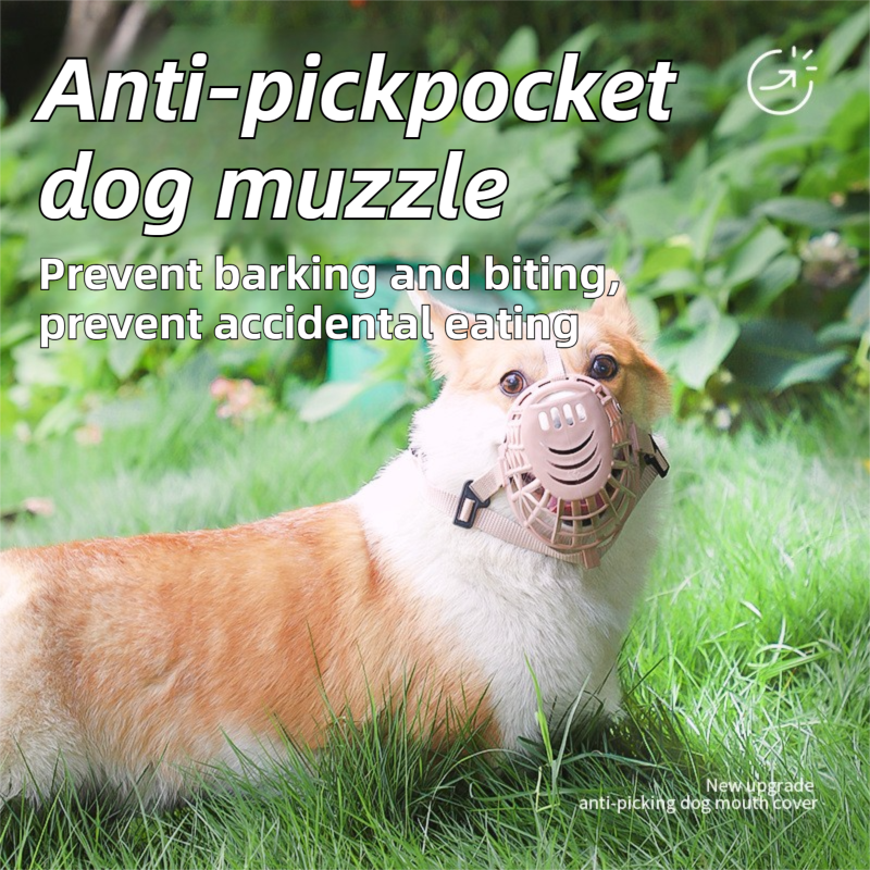 Anti-Biting & Anti-Foraging Dog Muzzle - Breathable & Soft TPE Safety Mask with Secure Straps (#4 Fits 15kg )