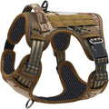 Camouflage Professional Adjustable Tactical Dog Mesh Harness - Reflective No-Pull Pet Vest with Control Handle (XL Size for Weight 75-135 lbs)