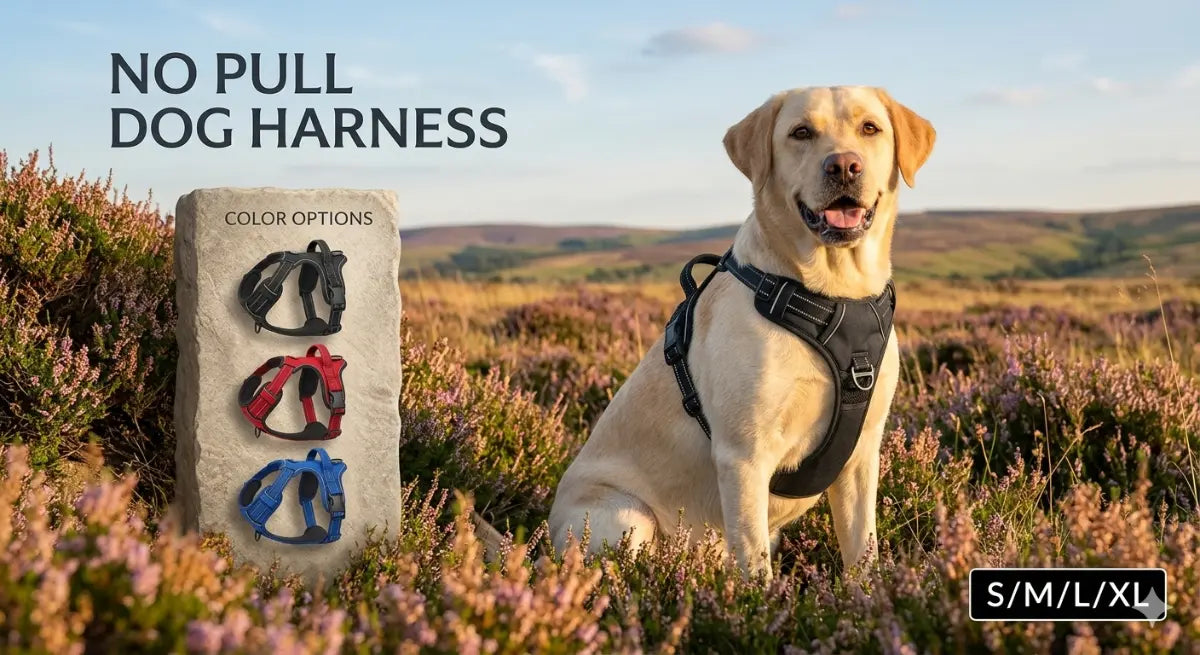 No-Pull Dog Harness Vest – Reflective, Adjustable Fit, S to XL